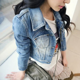 2013 new arrival style fashion spring women's sweet princess slim denim outerwear short jacket ZT_13066 , free shipping