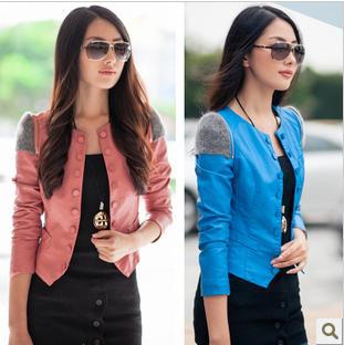 2013 new arrival sweater PU leather short  jacket fashion  Candy Colour Jacket,Spring jacket+Free Shipping!!!