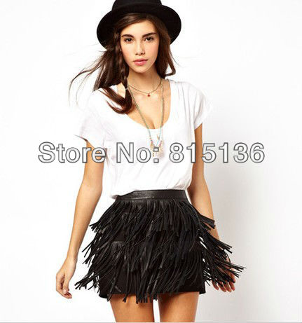 2013 New Arrival !Three PU leather fringed skirt lined skirts,British style fashion tassel skirts,free shipping wholesale retail