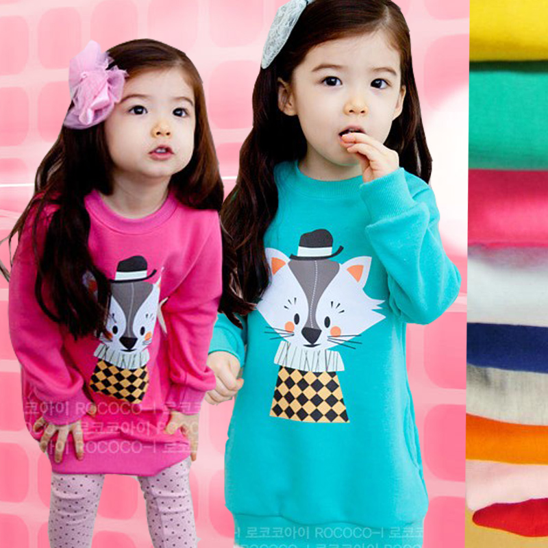2013 new arrival wholesale 5piece/lot Hot sell,High quality,Fashion,Lovely fox pattern children hoodies +Free shipping