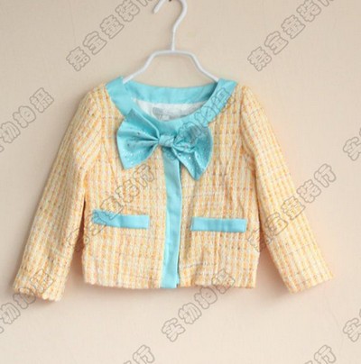 2013 New arrival wholesale 6pcs/lot fashion child spring cardigan kids girl outerwear baby girl casual bowknot coat costume