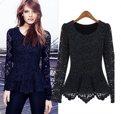 2013 New Arrival Women Fashion Celerbrity Long Sleeve O Neck Knee Length Lace Cotton Bottom Shirt T Shirt Dress S M L XL