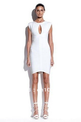 2013 New arrival Women's Noble sexy Bandage Dress white HL Celebrity Cocktail Party Evening Dresses