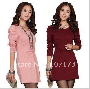 2013 New Arrival Women's Slim Puff Sleeve Ol Elegant Slim Hip Skirt Vintage Dress Hot Selling