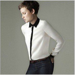 2013 new arrival Z* style women's Ladies' hit color tooling chiffon blouse free shipping