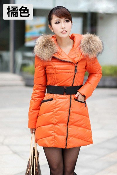 2013 New arriving  fashion Women White Duck down with a hoody,Long Jacket Outerwear slim fit parka  Free shipping  PH220