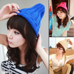 2013 New Brand Warm&Beautiful Winter Knitted Wool Hat Women's Cap Lovers Kintting Lady Beanie Hats Wholesale Free Shipping