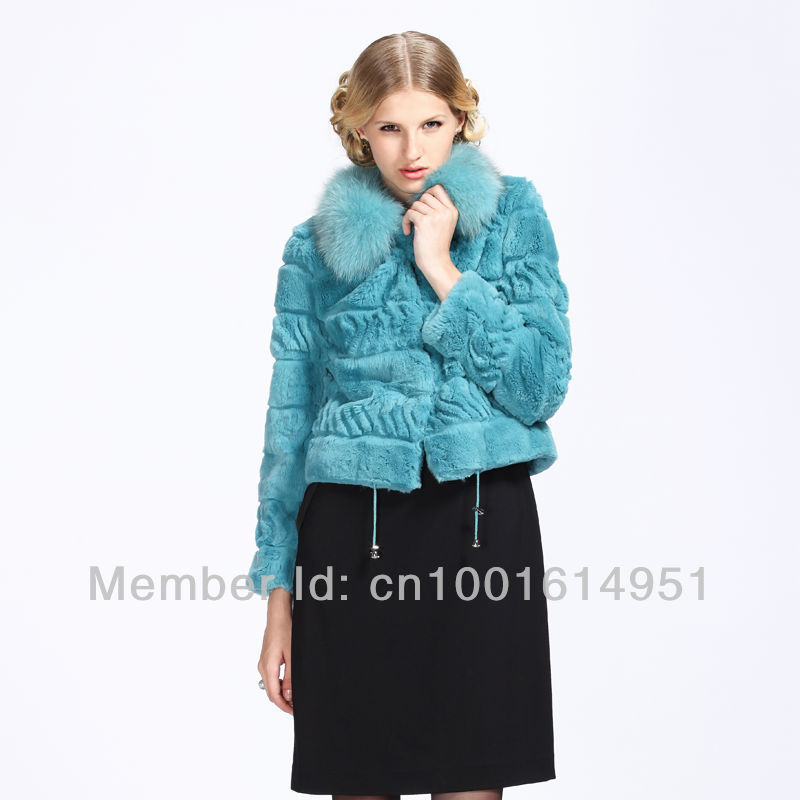 2013 new brief paragraph collar fur coat dress 100% rabbit hair,Rex Rabbit,A variety of colors,Slim-type,Leisure