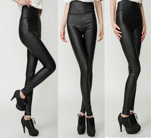 2013 New candy color high waist pants matt faux leather pants pencil skinny pants faux leather basic pants
