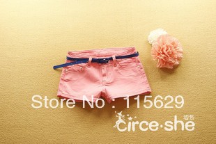 2013 new candy color thin lady summer denim pants shorts 12 colors in free shipping
