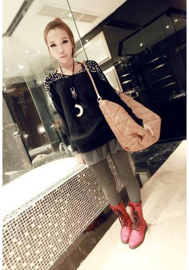 2013 New Casual Stylish Of ladies' Pullovers Sweater With Beading Decoration Autumn & Spring,free shipping,2 colors,79908