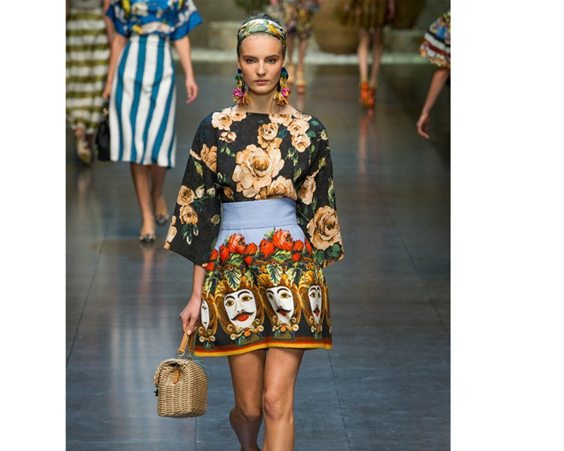 2013 New Classic Luxurious Skirts High Quality Fashion Print One-piece Dress Skirt Suits Women's Dresses