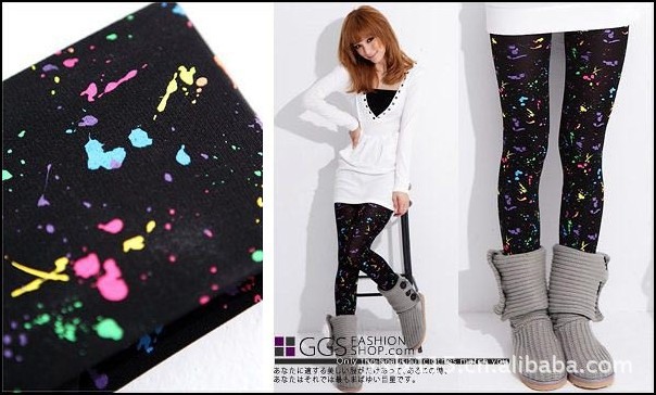 2013 new color painting printed leggings pantyhose ultra-thin flexible Ms.GG2036