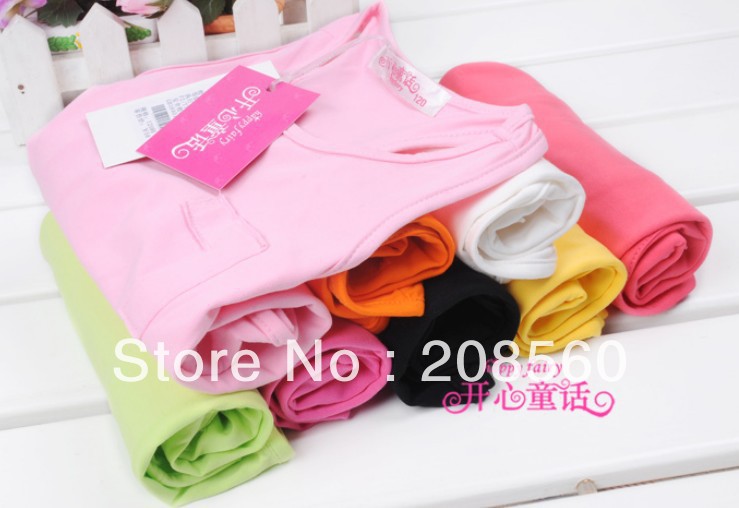 2013 New Coming Children's clothing child girl 100% cotton candy color basic vest tank a7510