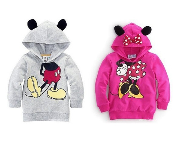 2013 New design baby girls boys Mickey/Minne Hoodies cartoon model Sweatshirts jacket 2 designs