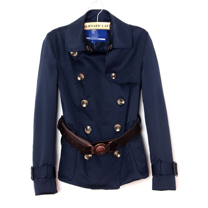 2013 new double breasted lapel long-sleeved short coat female gift limited edition belt for women  winter leisure clothing