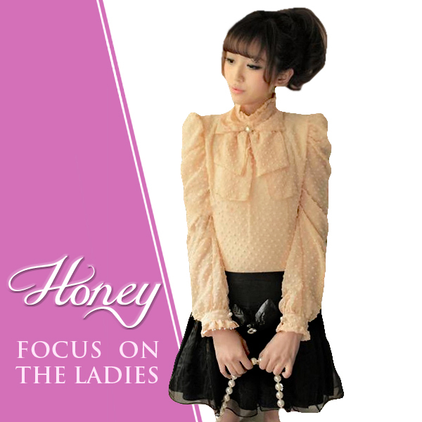 2013 New Dress Top Sale Free  Shipping Korean Blouses Sweet  Ladies Solid Chiffon Fashion Ladies  shirt 715