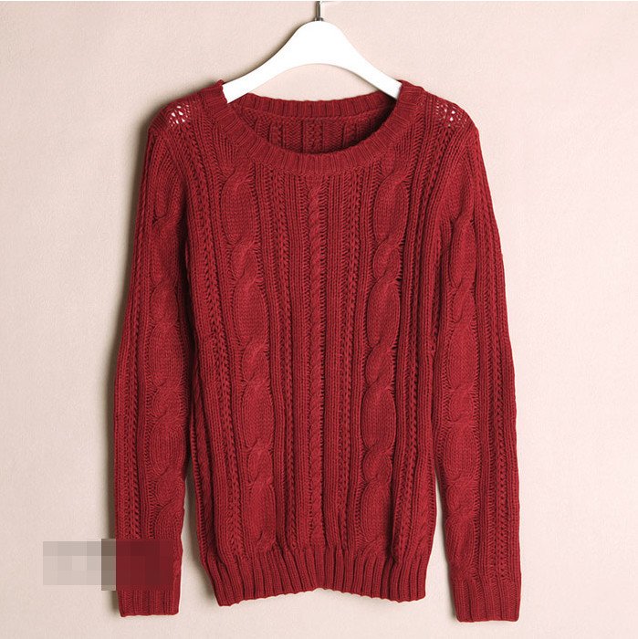 2013 New fall and winter elbow patch Women warm cannabis retro sweater