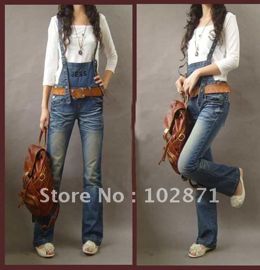 2013 New fashion brand jeans for women Denim overalls pants Free shipping