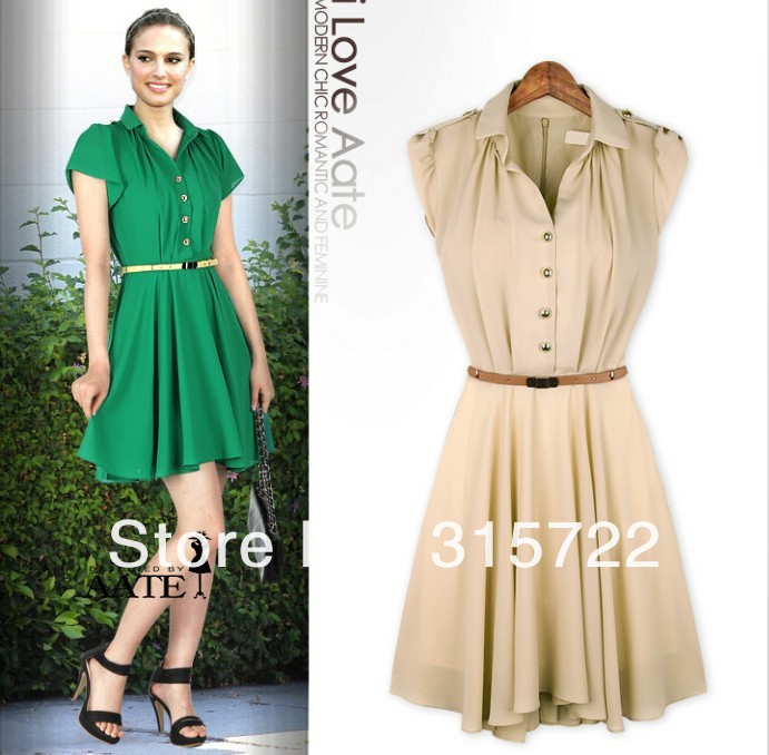 2013 New fashion Euro lady slim collar women dress M,L A-077