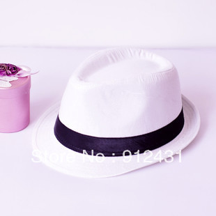 2013 New fashion fedoras hat jazz hat for men & women white,black,grey colors + free shipping 2pcs/lot 0356