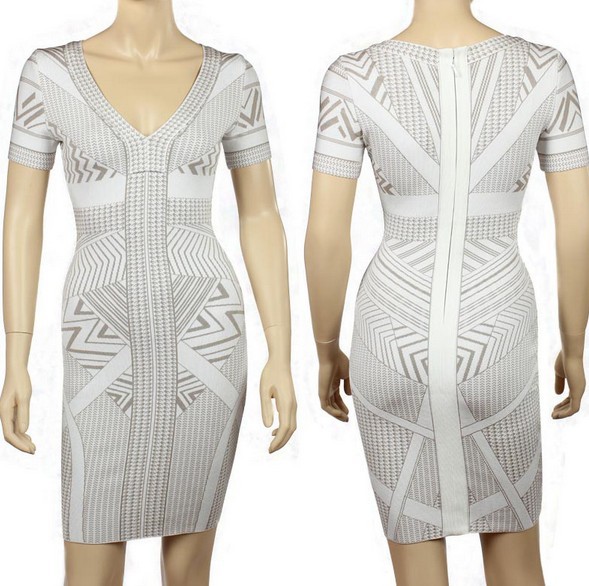 2013 New Fashion Geometric Printed Bandage Dress