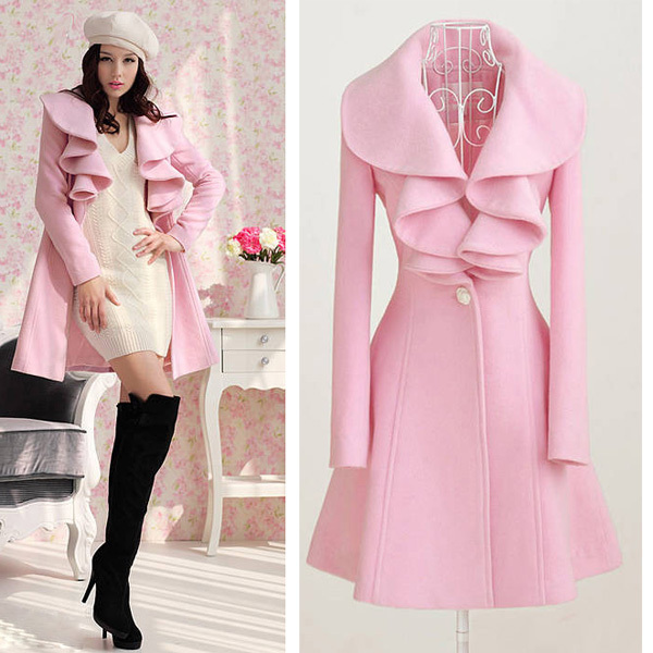 2013 New Fashion Graceful Warm Women Long Coat Overcoat Wool Blends Trench Outwear  # L034420