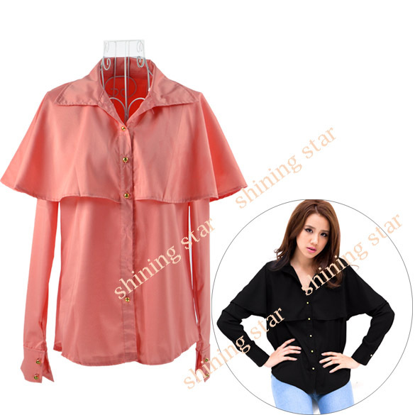 2013 New Fashion Korea Wave Mantle Shape Women's Casual Shirt  Tops Blouse 10134