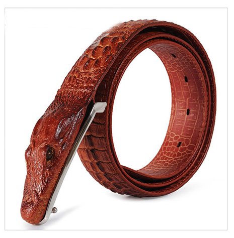 2013 new  fashion men genuine leather belt with snake buckle,men/women real leather croco belt for jeans,crocodile belt for men