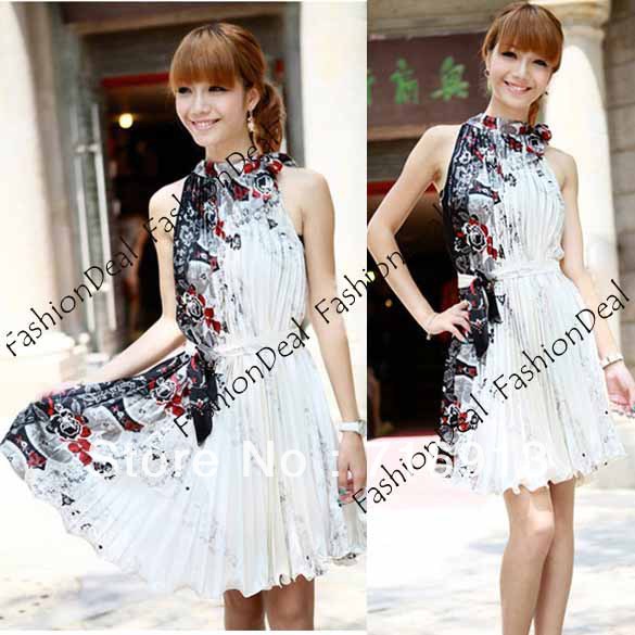 2013 New Fashion Plait Top Grade Material Chinese Wind Restoring Ancient Ways Print Sleeveless Silk Dress Free Shipping 4235