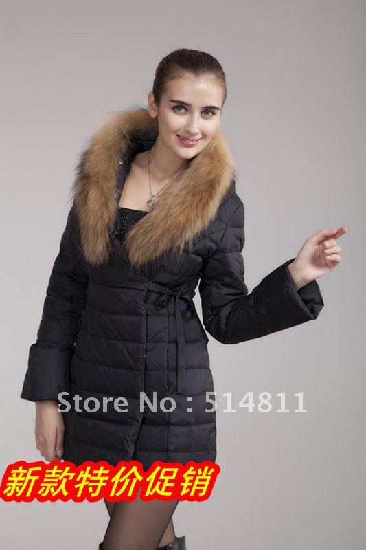 2013 new fashion  removable cap double-breasted long Womens down coat  free shoping 010