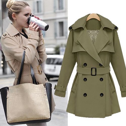 2013 New Fashion Trench Coat For Long Sleeve Turn-down Collar Windbreaker With Sashes