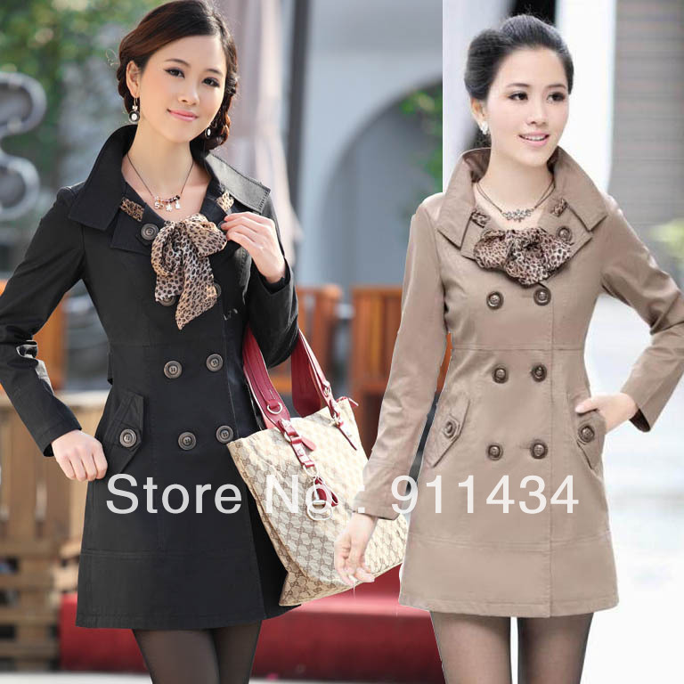 2013 New Fashion Woman Lungo Cappotto Double Breasted Coats Free Shipping CM-W0148