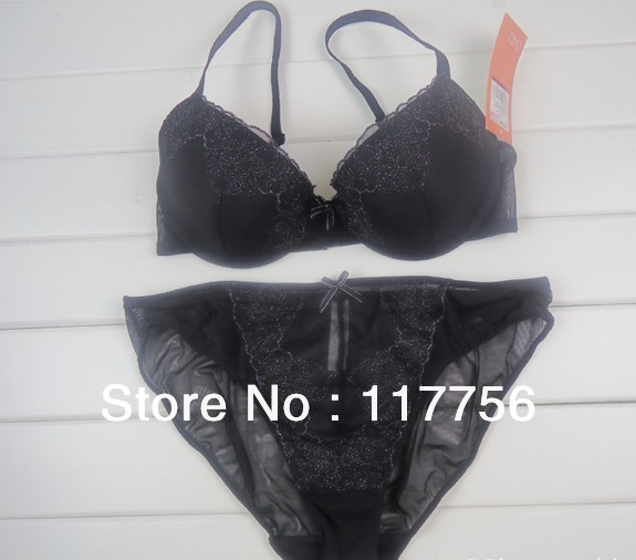 2013 new fashion women's bra set  lace embroidery push up underwear set sexy bra