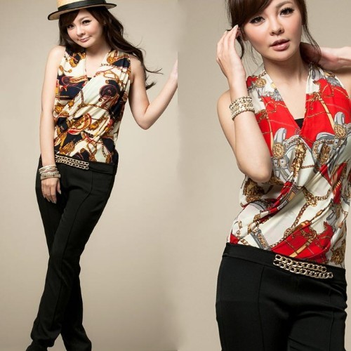 2013 New Fashion Women's Fashion cross Printed jumpsuit/Jump Suit,Free Shipping