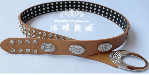 2013 new fashion Women's genuine leather Buckle Belts Fashion rhinestone belt Female strap,10pcs/lot