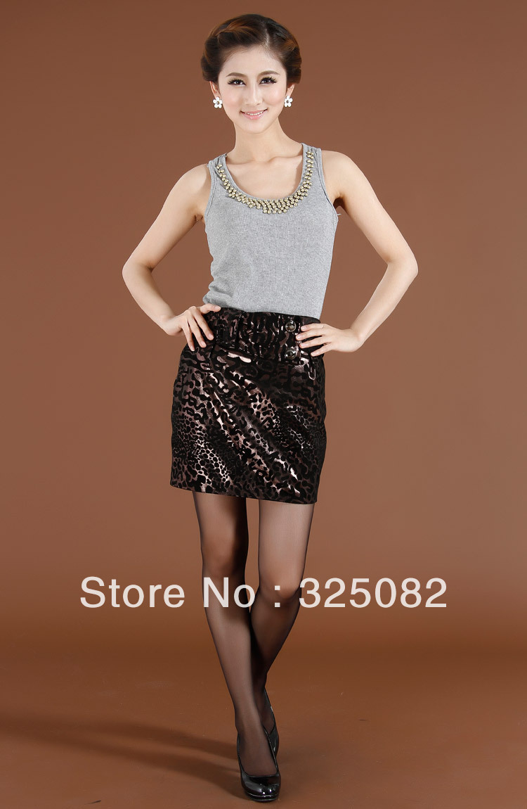 2013 new female fashionable beautiful A-line skirt and genuine-leather skirt