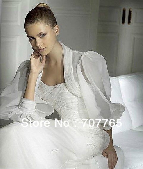 2013 new free shipping long sleeve 3/4 high collar wedding bolero/jackets CWFJ746