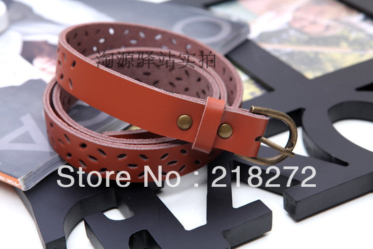 2013 new hot leather hand-hollow Ms. belt belt girdle wholesale and retail + Free Shipping