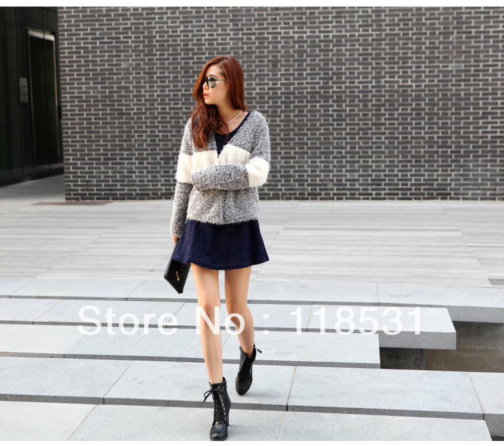 2013 new hot of elegance between color fashion plush jacket Free shipping