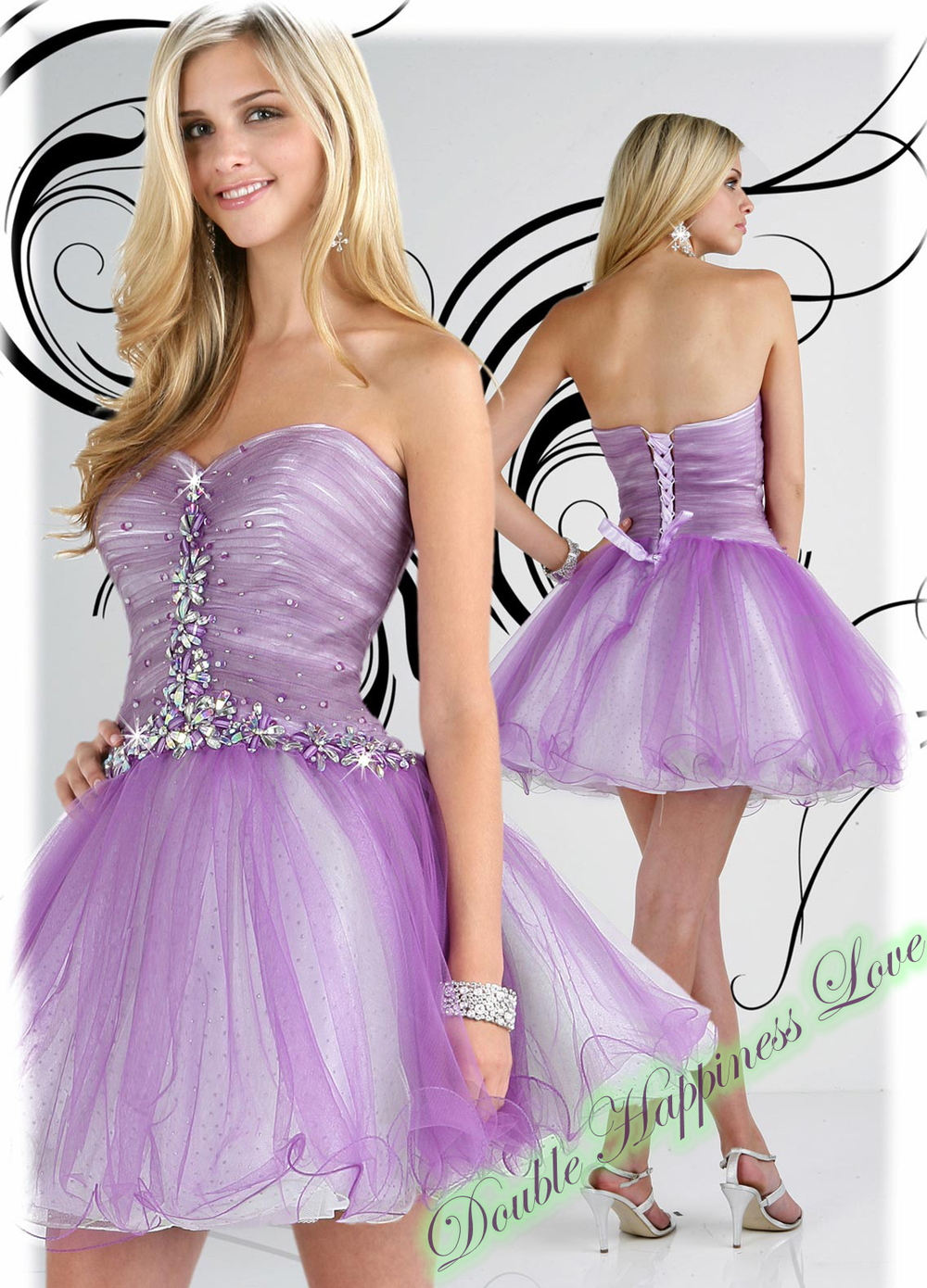 2013 New Hot Sale Quality Assurance Free Shipping Sexy Tulle+Satin Lace Up Prom Dress CH2094