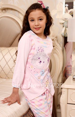 2013 New Hot Sale! Robe Fashion Children Pajamas Tracksuit with Lovely Bear  Leisure Wear PJ0064-5