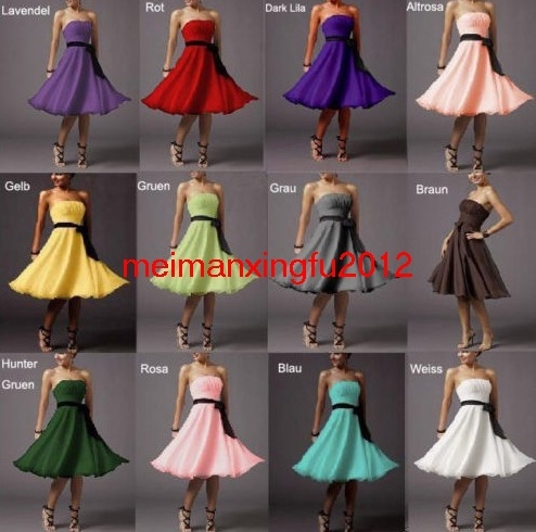 2013 New Hot Women lady girl knee lenght Formal dress Party Bridesmaid Cocktail Evening dress High Quality free shiping
