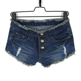 2013 New Korean Design Fashion WOMENS Leisure Burr Frayed Denim Shorts  High Quality Free Shipping