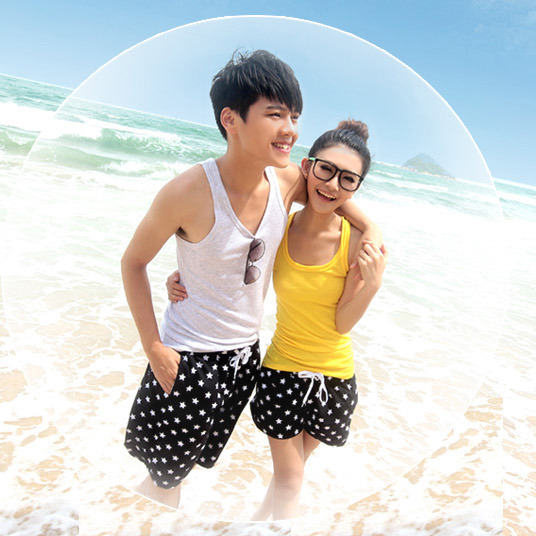 2013 New Lovers beautiful women and handsome beach pants fashion star couple shorts swimming Sunlun Free shipping