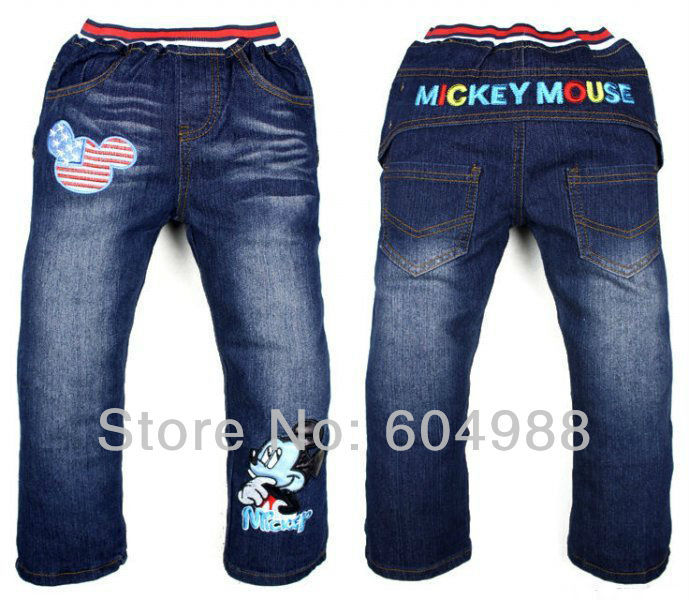 2013 new mickey mouse jeans pants for children boys and girls baby children's jeans