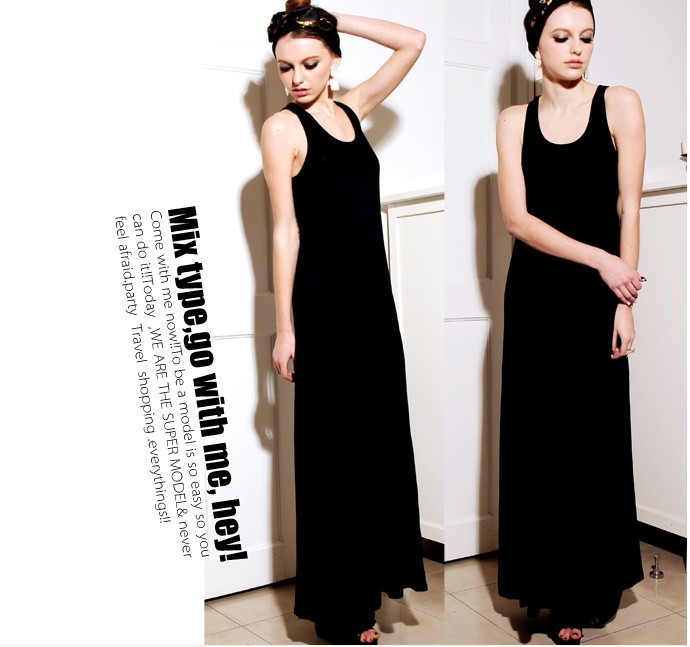 2013 NEW modal braces skirt h beach Bohemian mopping the floor vest dress FREE SHIPPING
