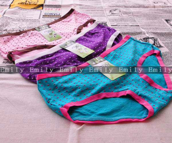 2013 New Most POP Style 12pcs Women's Underwear circle dot pattern  ladies'  briefs