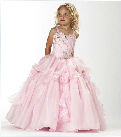 2013 new pattems girls pageant dress dandy ball gown flower girl dress with glitz bows