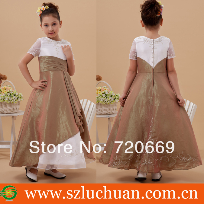 2013  New product ball gown beading flower girl dress